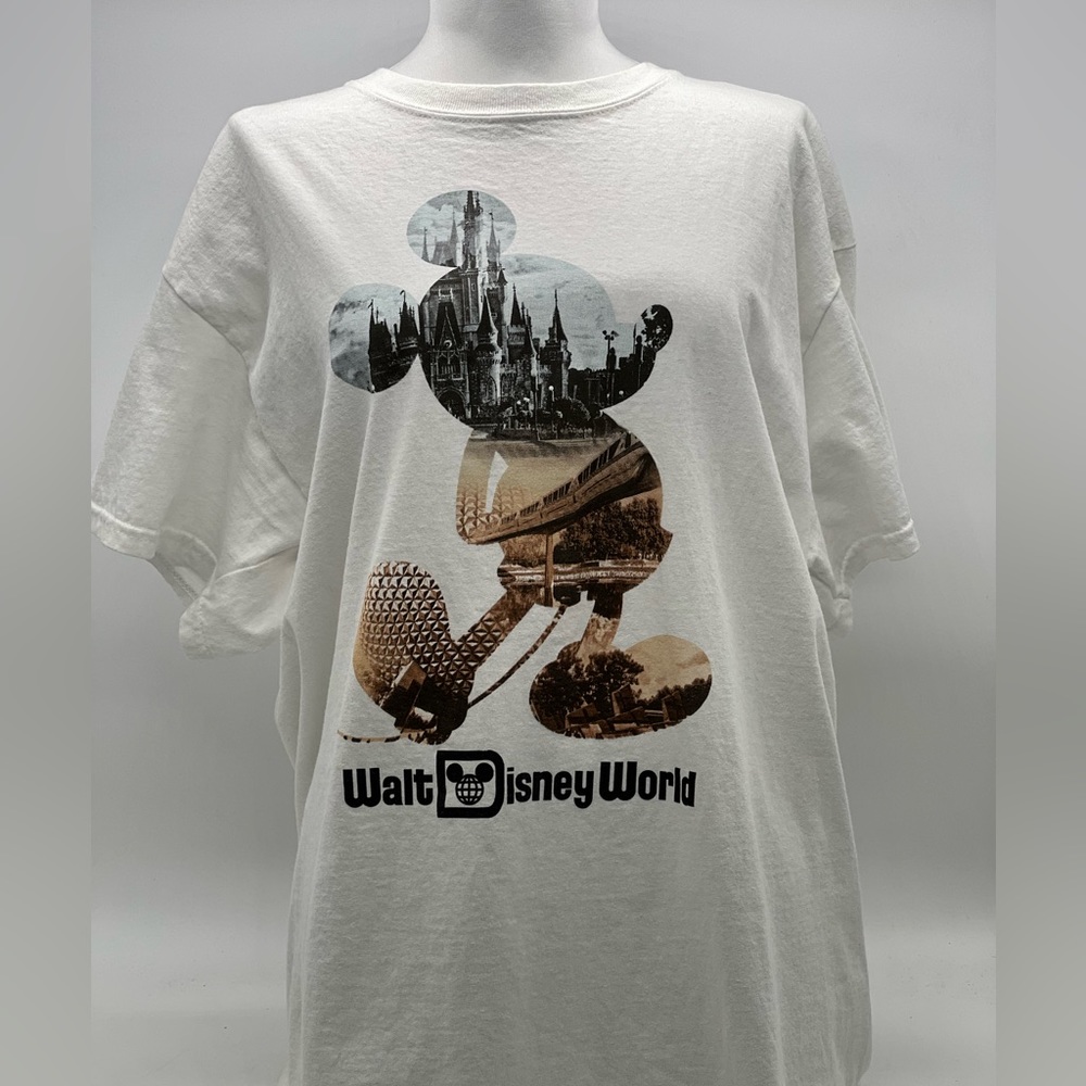 Disney Mickey Mouse Silhouette Walt Disney World Photo Collage Shirt